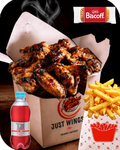 12 Piece Wings Combo- Seasoned Fries & Beverage (Choose Your Sauce)- Free Biscoff Cookie