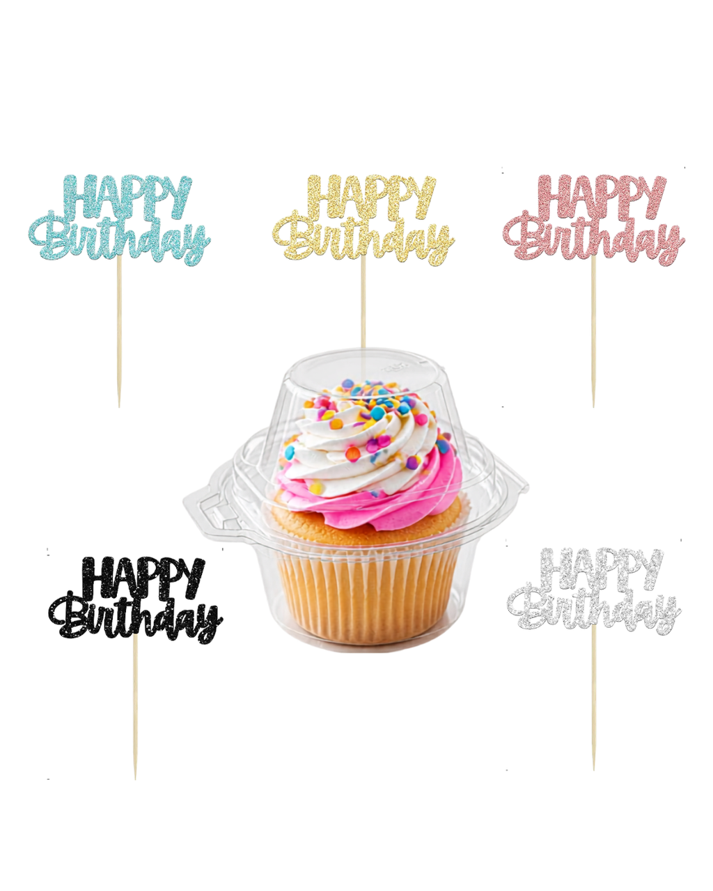 Happy Birthday Cup Cake Topper